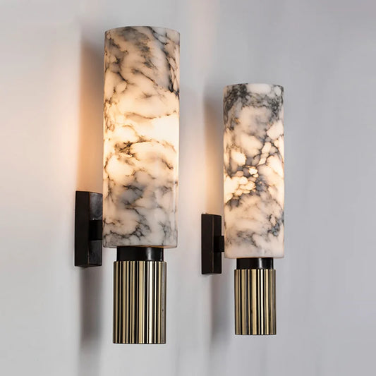 Modern lamps with marble finish
